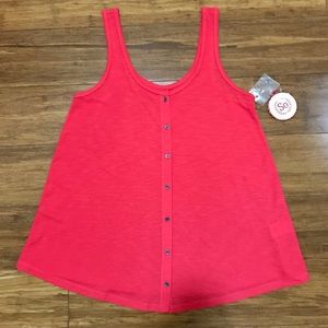 Pink Button Down Tank Top NWT